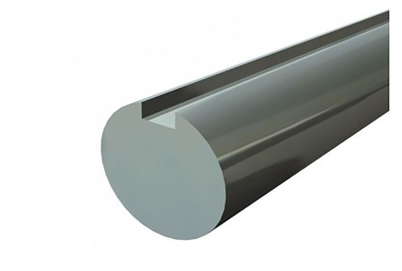 Galvanizli masif şaft 25,4 mm, kama kanallı L=6100 mm